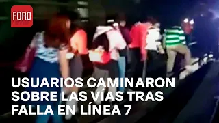 Falla Línea 7 del Metro: Usuarios caminaron sobre las vías para evacuar instalaciones - Las Noticias