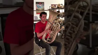 Will Druiett play tests the prototype for new Wessex TF436 Linz F tuba