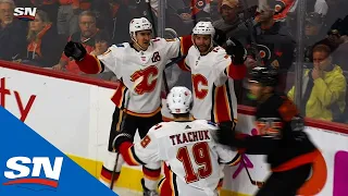 Matthew Tkachuk Feeds T. J. Brodie On Two-On-One For Flames OT Goal