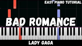 Lady Gaga - Bad Romance (Easy Piano Tutorial)