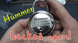 (1398) Hummer 8-Lever Padlock Picked & Cut Open