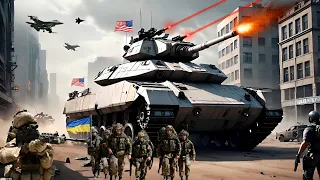 Hard to believe! 2 Giant US and Ukrainian Tanks Bombard Russian Army Military Headquarters