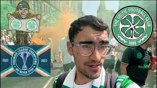 Glasgow Celtic Title Event. Merchant city vlog Champions again💚. Interviews fans and bangers