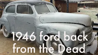 Punching Louvers  and brake upgrade on the 1946 Ford ￼barn find