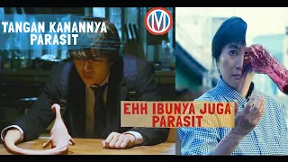 Ketika Parasit memakan tangan kanannya, Alur cerita film Parasyte (kiseijuu no sei kakuritsu)