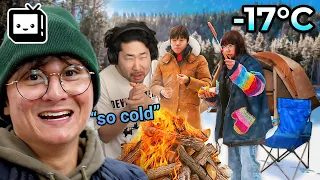 -17°C and BEAR ATTACKS ... OfflineTV SURVIVES WINTER CAMPING | Peter Park Reacts