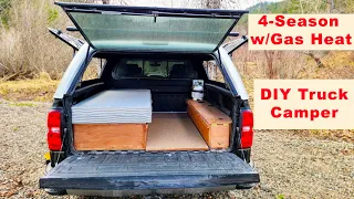 Ultimate DIY 4 Season Truck Bed Camper | My Chevy Silverado Truck Bed Camper with Propane Heater