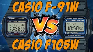 Casio F91W vs F105W Comparison - Which Is Better❓An Iconic Digital Watch & A Challenger #icon #casio