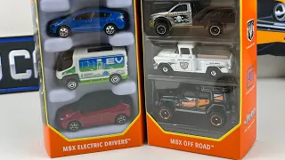 Matchbox 5 packs. Unboxing review. 2022 MBX Off Road and 2022 MBX Electric Drivers.