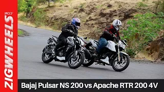 Bajaj Pulsar NS 200 vs Apache RTR 200 4V | Zigwheels.com