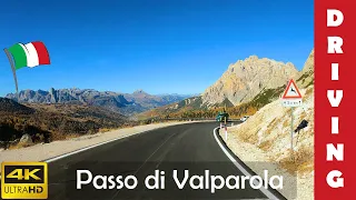 Driving in Italy 11: Valparola Pass - Autumn in Dolomites | 4K 60fps