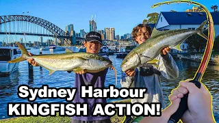 Insane Kingfish Lure Fishing in Sydney Harbour...Figure 8 Sluggo Hookup!