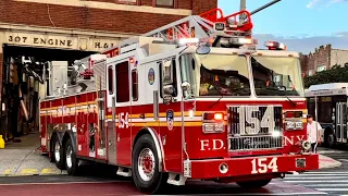 🌟 1ST VIDEO BRAND NEW SEAGRAVE AERIAL 🌟 FDNY Ladder 154 & Engine 307 Responding