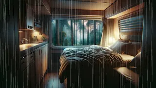 Rain on the Car Roof While Camping in the Misty Forest - Nature Sounds for Relaxation and Good Sleep