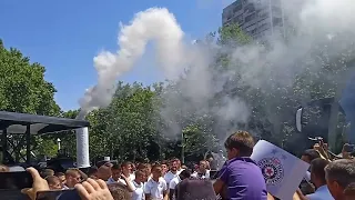 PARTIZAN FOOTBALL PLAYERS WITH FANS! GREAT ATMOSPHERE! Belgrade, Serbia