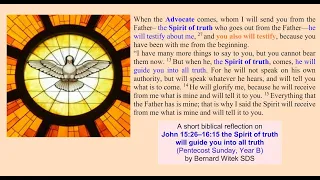 John 15:26–16:15 the Spirit of truth will guide you into all truth