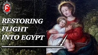 How old paintings are professionally restored. Flight to Egypt #artconservation