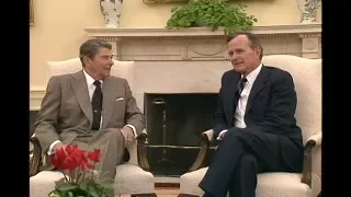 President Reagan Greets President-Elect George Bush at White House on November 9, 1988