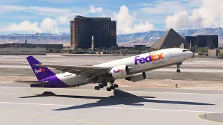 IMPOSSIBLE Aeroplane Landing!!! FedEx Boeing 777 Dangerous Landing at Las Vegas Airport