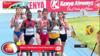 Lydiah Jeruto (Kenyan) wins 800M race Heat 1 on second day