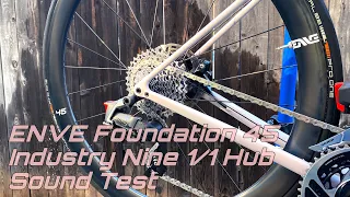 Enve Foundation 45 Carbon 700c Wheelset Hub Sound : Industry Nine 1/1 hub : Sound Test ASMR