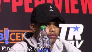 Shakur Stevenson moments after his professional knockout win