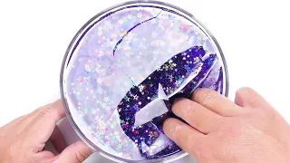 【DIY】Crunchy Iceberg Super Galaxy Slime【slime ASMR】