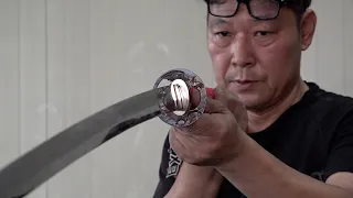 Process of Making a Hand-Forged Katana. Korean Swordsmith with 30 Years of Experience.