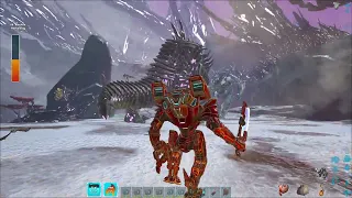 ARK: Survival Evolved. ALPHA King Titan with two people [Official PVE]