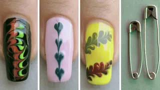 Safety pin nailart with in 2 minutes for begginers 💅 #nails #nailart #viral