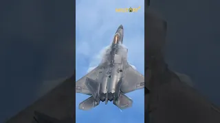 F-22 Raptor Covered In Mirror Like Coating Photographed Flying Out Of Nellis AFB #Shorts