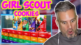 Brit Tries [GIRL SCOUT COOKIES] for the FIRST TIME - OMG !!!!!