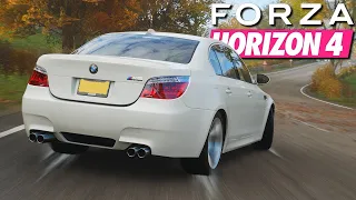 Trying to drift - BMW M5 - Forza Horizon 4 - Steering Wheel