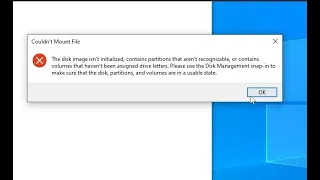 Khắc phục lỗi: Couldn't mount File - The disk image isn't initialized