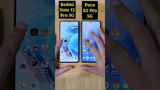 Poco X5 Pro 5G vs Redmi Note 12 Pro 5G Speed Test Comparison | #shorts