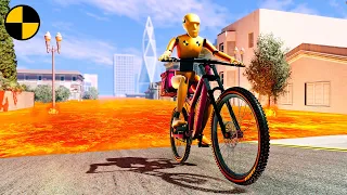 Lava Flood vs Bicycle 😱 BeamNG.Drive