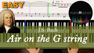 [Real Piano Tutorial] AIR ON THE G STRING_J.S.Bach (transposed to C) with sheets