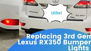Replacing 3rd Gen (2010-2015) Lexus RX350 Rear Bumper Lightbulbs with LEDs