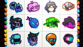 How to draw Neo Mod Icons from Friday Night Funkin #9