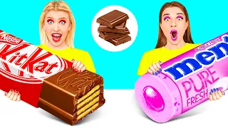 Desafio Comida Real vs Comida De Chocolate | Comer Só Doces por 24h por Craft4Fun Challenge