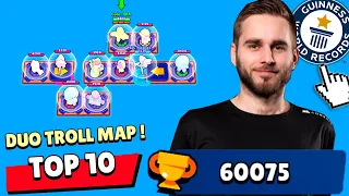 je PRANK EQWAAK 😱 (ex record du monde de tr) en BEST OF TOP 10 TROLL Map  Duo Brawl Stars