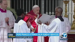 Pope Francis returns with Palm Sunday mass following hospital stay due to bronchitis