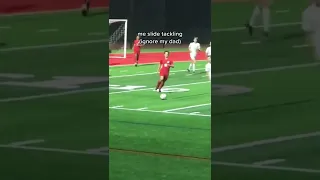 Dad goes crazy over his son's slide tackle 😅 #shorts #football