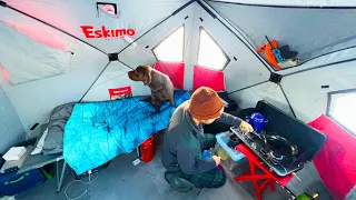 Ice Camping In Tiny Insulated Tent