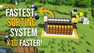 Minecraft BEST SORTING SYSTEM 1.20.2 - 10x Faster - Each Item In 1 Sec!