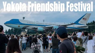 Air Force One arrives at Yokota AB during the Friendship Festival