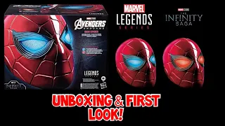 Marvel legends iron spider unboxing! Spiderman no way home iron spider helmet reveal | infinity saga