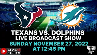 Watch Houston Texans vs Miami Dolphins - Week 12 - NFL 2022 Season- Live Stream - Reaction
