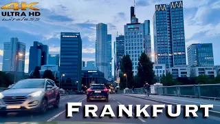 [4K HDR] Germany Frankfurt Evening Sunset 🌆 Driving. Frankfurt Am Main Germany 🇩🇪 2022