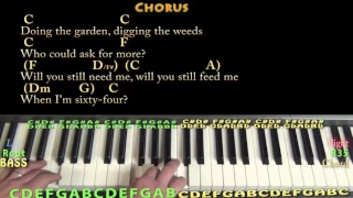 When I'm Sixty-Four (The Beatles) Piano Jamtrack in C with Chords/Lyrics